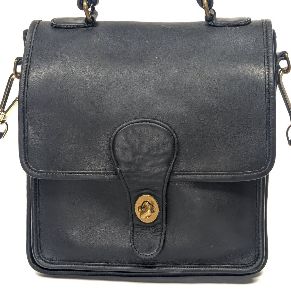 COACH USA Vintage Station Shoulder Bag Black Leather - Picture 3 of 15